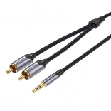 Audio kábel 2xRCA na 3,5 mm Vention BCNBK 8 m (sivý)