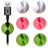 samolepiace silikónové držiaky na káble – sada 6 ks