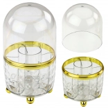 Organizér na kozmetiku s otočnou základňou a priehľadným krytom