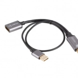 Adaptér HDMI (samec) na DisplayPort (samica) 4K na kábli 20 cm, strieborný