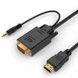 HDMI na VGA konvertor s 3,5 mm audio, 1,8 m, čierny