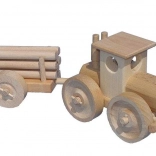 Drevený traktor s prívesom na kláty CEEDA CAVITY – prírodný