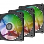 Sada 3 ventilátorov GENESIS Oxal 120 ARGB, čierne