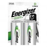 Nabíjacie batérie D ENERGIZER Power Plus 2500 mAh, 2 ks, prednabité