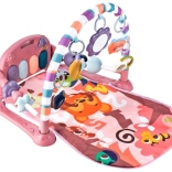 Edukáčna hracia deka s piánom a hrkálkami – ružová