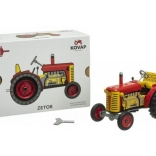 Traktor Zetor červený s plastovými diskami na kľúčik 1:25