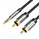 Audio kábel 2xRCA na 3,5 mm Vention BCFBD 0,5 m (čierny)