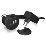 IB-HUB1407 3-portová stolová nabíjačka, 2x USB-A, 1x USB-C, otvor 60 mm