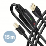 USB 2.0 A-M na B-M Aktívny Káblový Repeater 15m