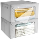 sada textilných úložných boxov s okienkom 40 × 30 × 20 cm, 2 ks