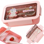 Desiatový box s priehradkami a príborom 1 l