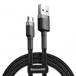 Baseus Cafule kábel micro USB 2 m, opletený sivo‑čierny