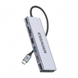 Dokovacia stanica Essager sivá s HDMI a 2x USB-A