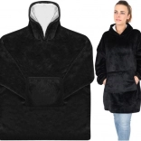 Prikrývková mikina oversize, čierna