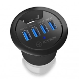 Stolový USB hub ICY BOX do priechodky 60 mm, 4× USB 3.0
