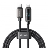 Nabíjací kábel Mcdodo s USB-C a Lightning konektorom a LED displejom