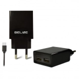 Sieťová nabíjačka BELINE 2× USB + USB‑C 2 A čierna