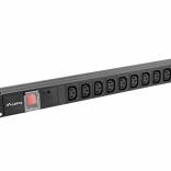 Racková PDU lišta 19" 1U, 10x IEC C13, vstup C14, 2 m, 10A, čierna