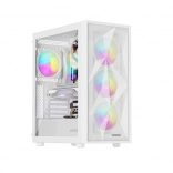 počítačová skriňa Genesis Diaxid 605 ARGB, midi tower, USB‑C, biela