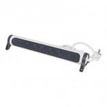 Ochranný predlžovací kábel 6x2PZ 1,5m bielo-čierny