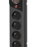 Predlžovací prepäťový zásuvkový rozvádzač ARMAC Z5, 5 zásuviek, 1,5 m, 10 A, čierna