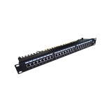 Patch panel 19'' 24x RJ45 kat.6, čierny