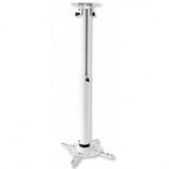 Stropný držiak na projektor, výškovo nastaviteľný 50–77 cm, nosnosť 15 kg, biely