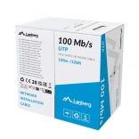 Kábel LAN UTP 100MB/s CCA 100m šedý