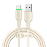 USB‑C kábel Mcdodo s LED diódou 1,2 m, béžový