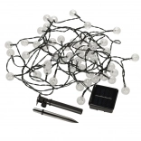 Solárne záhradné LED svetlá guľatý tvar 7m teplá biela