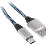 Kábel USB 2.0 Type‑C A samec – C samec 1,0 m čierny/modrý