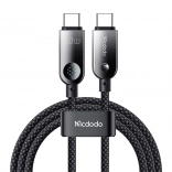 MCDODO USB‑C na USB‑C kábel s LED displejom 60 W, 1,2 m, čierny