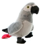 Plyšový sivý papagáj 20 cm