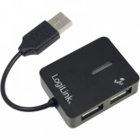 LogiLink USB hub 4‑portový USB 2.0 čierny