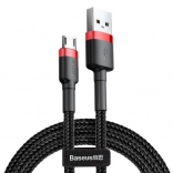 Baseus Cafule kábel USB-A na Micro USB 1 m, 2,4 A, červeno‑čierny