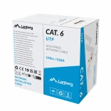 Sieťový kábel LAN UTP kat. 6 CU 100 m sivý CPR, Fluke Passed