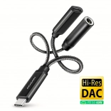 Externá zvuková karta USB-C DAC 32bit 3.5mm jack s Power Delivery 60W