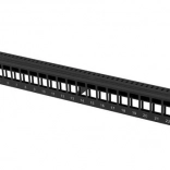 prázdny patch panel 24 portov 1U 19" čierny pre keystone moduly
