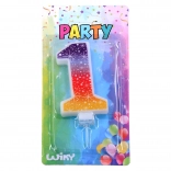 Párty sviečka číslo 1 s hviezdami