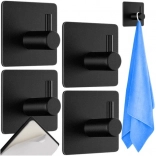 Samolepiace kovové háčiky RUHHY, sada 4 ks – čierne bez vŕtania