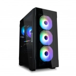 I3 Neo TG mid tower RGB čierna PC skriňa so 4 ventilátormi