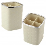 Organizér na štetce so štyrmi priehradkami biely 12 × 9,5 cm