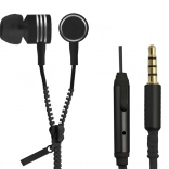 Štuple do uší ZIPPER s mikrofónom – čierne