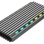 USB 3.1 puzdro pre disk M.2 NVMe s LED osvetlením