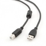 USB 2.0 kábel A–B 4,5 m s feritovým jadrom, pozlátené kontakty