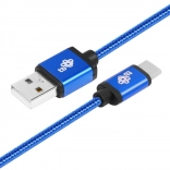 Modrý kábel USB–USB‑C 1,5 m s opletením