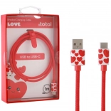 Nabíjací kábel USB‑C so srdiečkami so silikónovým pásikom
