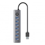 Orico USB‑C hub so 7× USB 3.0, sivý