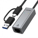 Adaptér Unitek USB-C/USB-A na Ethernet RJ-45 2,5 Gbps