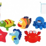 Gumené zvieratká do vane so sieťkou